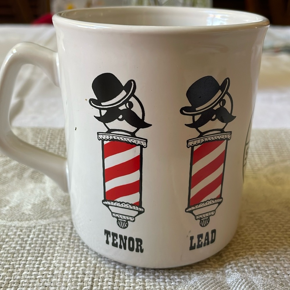 Barbershop Quartet Coffee mug cup S.P.E.B.S.Q.S.A. Music vintage